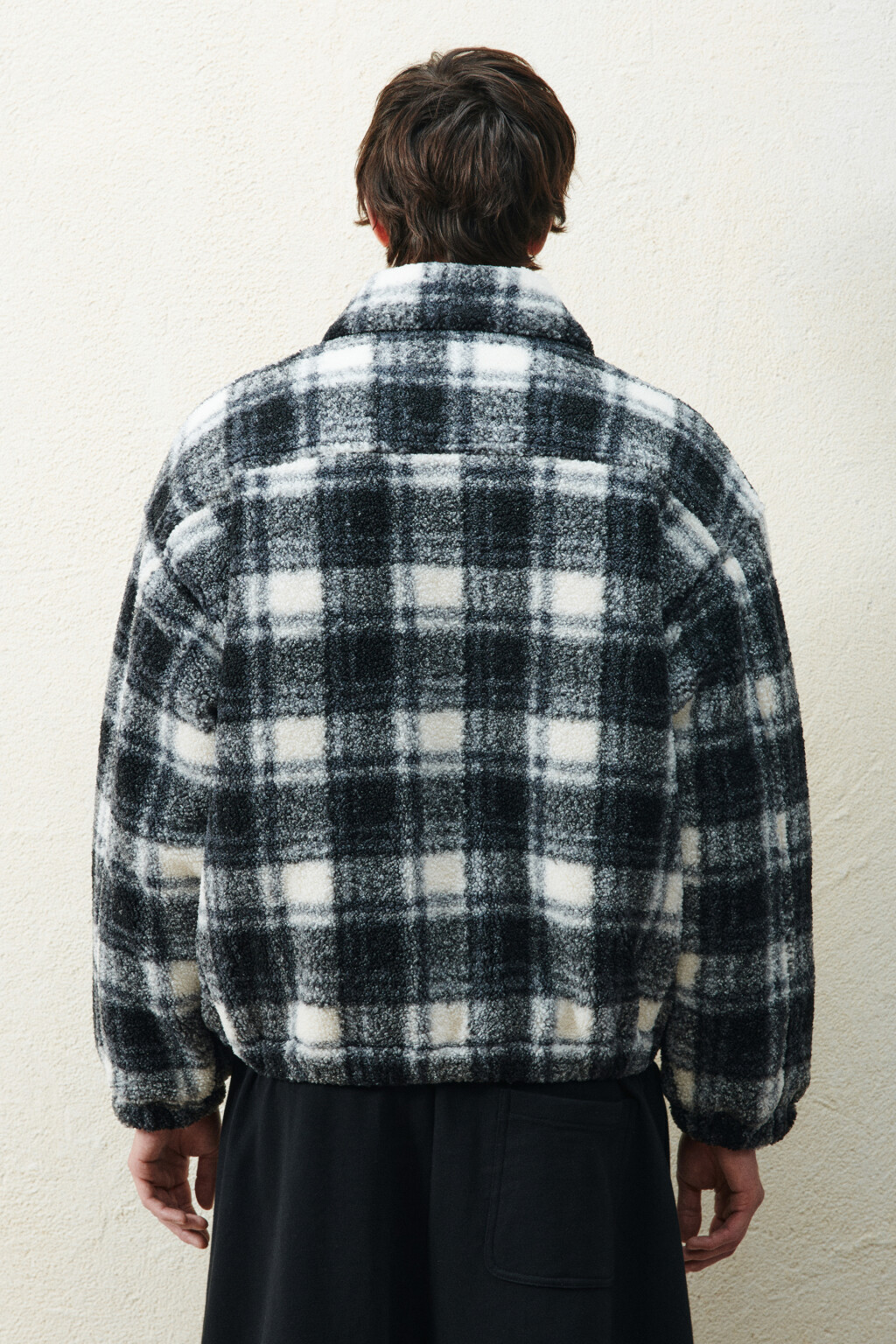 Куртка-бомбер плюшевая в клетку - цвет мультиколор - 4